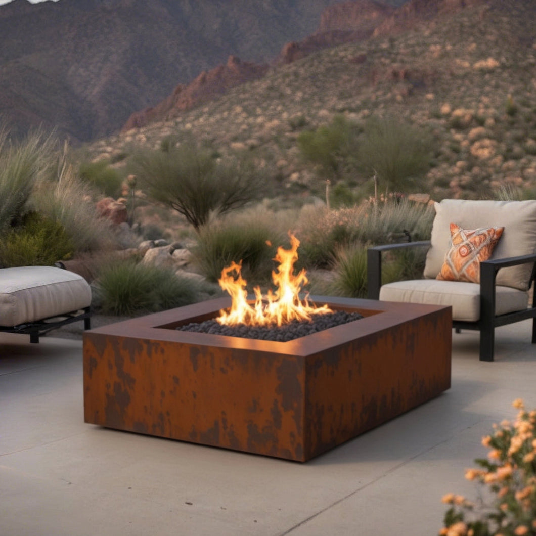 Square Corten Fire Pit - FREE SHIPPING