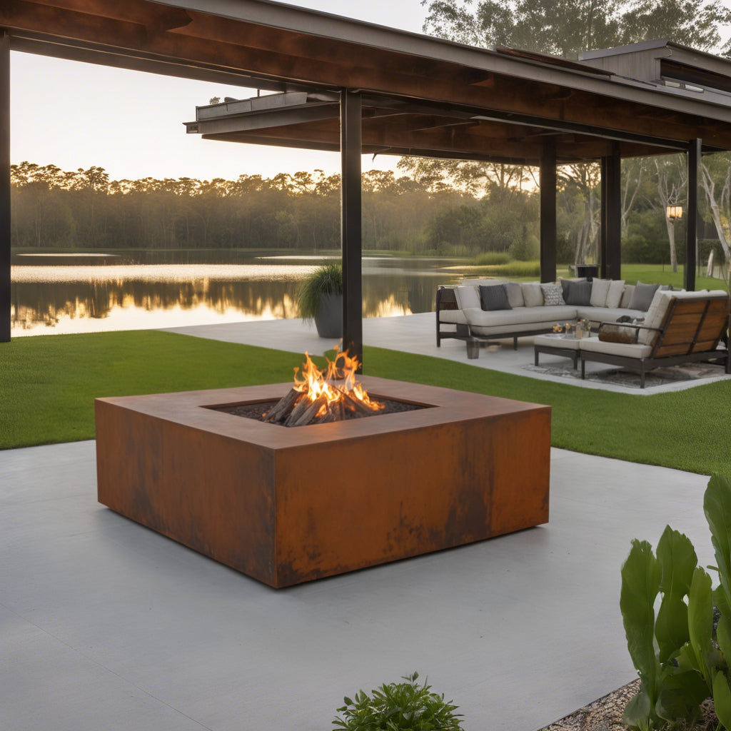 Square Corten Fire Pit - FREE SHIPPING – MK Design Elements