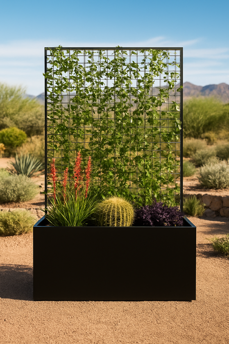 Steel Edge Planter with Trellis - FREE SHIPPING!