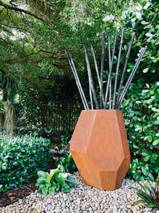 corten steel planter pots Corten Steel Geo Planter